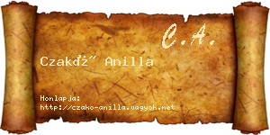 Czakó Anilla névjegykártya